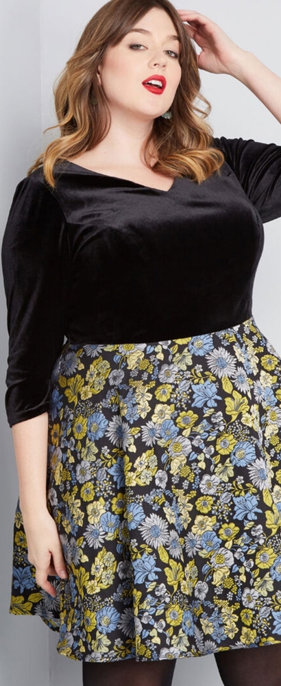 Velvet Fit & Flare Dress